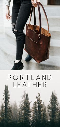 Our Award-Winning Full-grain leather bags are hand-made with the best U.S cow hides tanned to perfection and designed, cut, sewn and delivered to your doorstep. Our full-grain leather is the strongest and most durable available; full-grain is SIX times stronger than Buffed, Upholstery or Genuine leather. Rather than wearing out, full-grain leather will naturally condition itself with use, developing a much sought-after patina and unique character over time. Full Grain Leather Bag, Handmade Leather Tote Bag, Handmade Leather Tote, Leather Projects, Beautiful Bags, Handmade Leather, Leather Tote Bag, Leather Working, Leather Craft