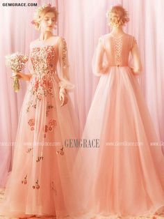 Long Sleeve Embroidered Gown For Spring, Fitted Floral Applique Gown For Banquet, Long Sleeve Dresses With Intricate Embroidery For Ceremony, Long Sleeve Gown With Floral Embroidery For Banquets, Long Sleeve Embroidered Prom Dress, Long Sleeve Dresses For Spring Ceremony, Spring Long Sleeve Dresses For Ceremony, Fitted Floral Applique Dress For Ceremony, Long Sleeve Dresses With Floral Embroidery For Ceremony