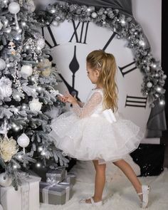 Toddler Christmas Dress White, Winter Flower Girl Dresses, Rhinestones Dress, Fairy Princess Costume, Flowergirl Dress, Ivory Flower Girl Dress, Baby Birthday Dress, Hijabista Fashion, Tulle Flower Girl Dress