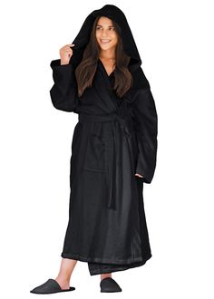 "It's so comfy, it's super lightweight, it doesn't feel heavy. The material is really smooth. I LOVE that it has a hoodie. All in all, it's a perfect robe, I am so glad I found it. Thank you for creating such an awesome product!" ⭐⭐⭐⭐⭐ - Alesha B. Verified Review✔️ Crescentt Luxury's Velvetica™ Bathrobe ticks the boxes for a plush, luxurious and super absorbent bathrobe to add to your home wardrobe. Made of high-quality, super soft velvet, combined with premium 100% Turkish cotton, the Velvetica Comfy Black Hooded Hoodie, Black Hoodie With Adjustable Hood For Loungewear, Comfy Black Cotton Hoodie, Comfy Black Relaxed Fit Hoodie, Black Hooded Outerwear For Loungewear, Comfortable Black Hoodie With Relaxed Fit, Comfortable Black Relaxed Fit Hoodie, Terry Cloth Bathrobe, Terry Robe