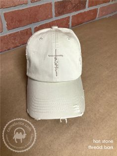 Embroidered Faith Hat Embroidered Faith Cross Hat | Etsy Vintage White Trucker Hat With Embroidered Logo, White Cotton Hats With Custom Embroidery, White Vintage Hat With Embroidered Logo, Vintage White Hat With Embroidered Logo, Vintage White Cotton Dad Hat, Vintage White Dad Cap, Custom Embroidered White Hat, Embroidered Cream Cap, White Embroidered Cotton Dad Hat