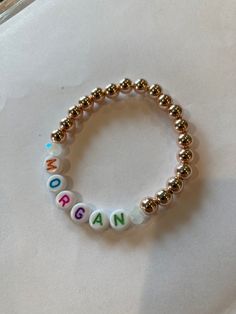 $8 Custom Name Rose Gold Bracelet, Customizable Rose Gold Name Bracelet, Adjustable Rose Gold Beaded Bracelet With Letter Beads, Adjustable Rose Gold Beaded Bracelet, Everyday Rose Gold Beaded Bracelets With Letter Beads, Hypoallergenic Rose Gold Name Bracelet For Birthday, Rose Gold Bracelets, Bracelet For Kids, Rose Gold Beads