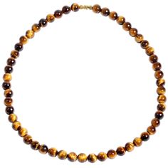 PRICES MAY VARY. Necklace material: Yellow Tiger Eye, clasp type:screw clasps have a threaded screw closure, metal type:plated 14k gold,not easy to fade,strong and durable,necklace length:45cm(18"),beads diameter:8mm(0.31"),total weight approx:48g(1.7oz); Suitable for men and women; High quality beads, exquisitely Handcrafted and Polished,strong rope and durable workmanship,wear comfortable,it looks great with casual or formal wear; Tiger eye stone can give courage, bring confidence to people, s We Are Engaged, Gemstone Choker Necklace, Cool Necklace, Crystal Meditation, Gemstone Choker, Tiger Eye Stone, A Tiger, Eye Stone, Cool Necklaces