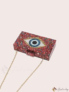 BirdinBag - Evil Eye Pattern Small Box Bag - The Perfect Purse for Weddings, Proms & Parties Rectangular Box Bag For Gifts, Rectangular Portable Box Bag Gift, Red Square Box Bag As A Gift, Red Square Box Bag As Gift, Red Square Box Bag For Gift, Red Rectangular Box Bag For Party, Multicolor Rectangular Case Bag For Gift, Gift Multicolor Rectangular Case Bag, Red Rectangular Box Bag