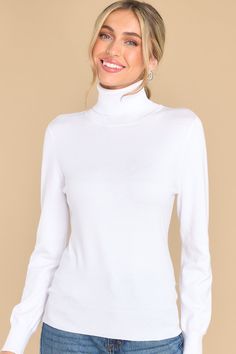 Stay cozy during cooler climes in this snuggly-soft Comfortable Charm White Turtleneck Sweater. Perfect for fall picnics, or any event where fashion meets function! Let your comfort-craving side shine and dress to impress. This sweater features a turtle neckline, long sleeves with ribbed cuffs, a ribbed bottom hem that tapers in, and a super soft feel. Model is wearing a small. • 70% Viscose, 30% Nylon • Machine Wash Warm • Unlined • Imported White Turtleneck Sweater, Fall Picnic, White Turtleneck, Red Dress Boutique, Seamless Bra, Maxi Dress Formal, Boutique Dresses, Turtleneck Sweater, Length Sleeve