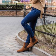 Women's Cognac Suede Duchess Chelsea Boot | Thursday Boot Company Thursday Boots Women Duchess, Women’s Thursday Boots, Brown Chelsea Boots For Work, Medium Width, Suede Boots With Rubber Sole, Medium Width, Brown Suede Chelsea Boots, Thursday Boots, Boot Companies, Leather Gloves, Cognac