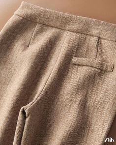 Zlily - Double-sided Wool Wide Leg Pants with Textured Patterns Winter High-waisted Pants With Welt Pockets, High-waisted Pants With Welt Pockets For Winter, Winter Wide Leg Bottoms With Welt Pockets, Wide Leg Bottoms With Welt Pockets For Winter, Winter High-waisted Beige Pants, Fall Dress Pants With Elastic Waistband, Elastic Waistband Dress Pants For Fall, Stretch Pants With Welt Pockets For Fall, Business Casual Ankle-length Bottoms For Winter