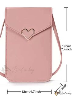 Bird in Bag - Universal Tapestry Touchscreen Phone Bag with Retro Shoulder Bag and Heat-Shaped Decorative Coin Purse Pouch Pink Handheld Phone Bag Gift, Pink Handheld Phone Bag For Gift, Pink Square Phone Bag For Daily Use, Pink Mobile Phone Bag Pouch For Daily Use, Pink Mobile Phone Pouch For Daily Use, Pink Phone Bag With Removable Pouch As Gift, Pink Mobile Phone Pouch, Pink Shoulder Bag With Card Slots For Gifts, Pink Rectangular Phone Bag With Removable Pouch