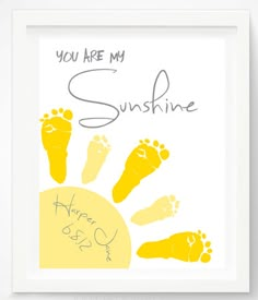 a card with the words you are my sunshine written in yellow and white on it