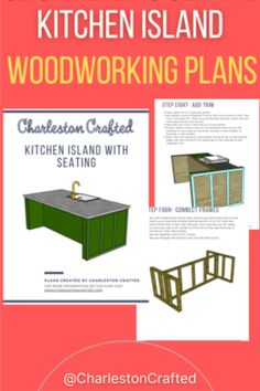 the kitchen island woodworking plans with instructions to build it and how to use them