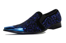 PRICES MAY VARY. THE ORIGINAL DESTA - The Bolano Desta are eye catching men's slippers that are guaranteed to have you standing out in the crowd. This slip-on is adorned with jewels that catch the light in all the right ways, and the metal tip adds a finishing touch that brings the whole look together. HIGH QUALITY MATERIALS - Bolano is known for fun, unique, quality footwear and the Desta is no exception. Translucent jewel placing ensures you stand out, like the trend setter you’ve always wante Pointed Loafers, Black Royalty, Slip On Dress Shoes, Men's Slippers, Driving Moccasins, Mens Designer Shoes, Driving Loafers, Mens Fashion Shoes, Mens Slippers