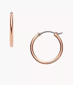 Rose Gold-Tone Steel Hoops - JOF00003791 Classic Rose Gold Nickel-free Hoop Earrings, Rose Gold Metal Hoop Earrings, Modern Hypoallergenic Rose Gold Hoop Earrings, Rose Gold Small Hoop Earrings, Silhouette Earring, Earring Fashion, Zodiac Gifts, Luxe Gifts, Fashion Color