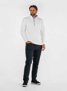 Made with a performance waffle-knit polyester fabric, this men’s pullover quarter-zip is designed to be breathable, allowing you to stay dry even as it keeps you warm. With an athletic look and feel, you’ll be stepping onto the golf course with style. Waffle-knit polyester fabric Vent on the upper back that aids airflow The waist features a drawcord to hold the bottom closed 100% polyester Sporty Half-zip Sweater With Ribbed Cuffs, Outdoor Long Sleeve Activewear With Ribbed Cuffs, Functional Half-zip Activewear With Ribbed Cuffs, Sporty Outdoor Sweater With Ribbed Cuffs, Athletic Looks, Blue Camo, Outdoor Workouts, Pullover Shirt, Us Man