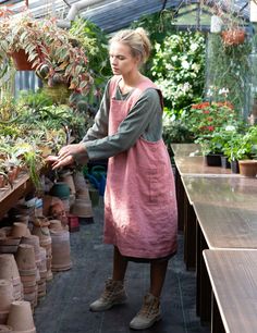 Linen Cross Over Apron, Linen Apron, Wrap Linen Apron, Cross Back Linen Apron Charlotte - Etsy Cross Over Apron, Farm Apron, Linen Pinafore Apron, Japanese Apron, Linen Pinafore, Pinafore Apron, Gardening Apron, Sewing Aprons, Gardening Outfit