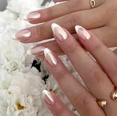 Enhance your nail game with our stunning collection of French nail designs featuring gorgeous chrome accents. Achieve a chic and sophisticated look with our Nails For Occasions, Fancy French Tips Nails, Winter Birthday Nails Almond, Nails Bday, Nails For Holiday, It Girl Nails, White Chrome Nails, Bday Nails, Engagement Nails