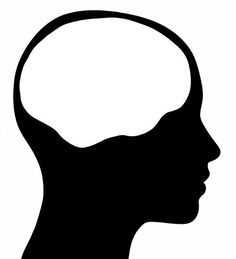 a black and white silhouette of a human head