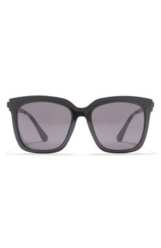 A large, oversized pair of square shaped sunnies add edginess to any outfit. 54-19-145mm (eye-bridge-temple) 100% UV protection Plastic lens Plastic frame Imported Eyewear Sunglasses, Black Grey, Square Sunglasses, Uv Protection, Sunglasses Accessories, Sunnies, Nordstrom Rack, Square Sunglass, Black And Grey