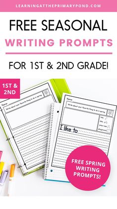 the free printable writing worksheet for 1st and 2nd grade students to use