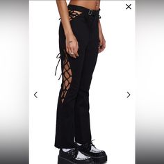 Stuck On Stupid Lace Up Pants. Never Worn But Removed Tags And Washed Lace Up Pants, Dolls Kill, Pant Jumpsuit, Pants For Women, Lace Up, Dolls, Tags, Lace, Pants