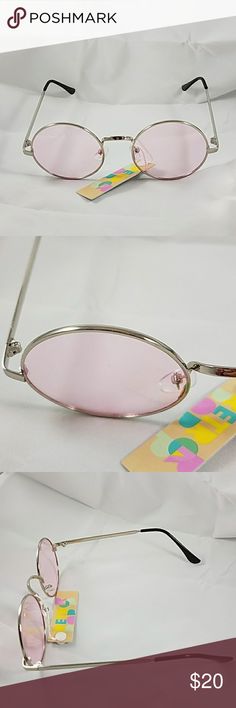 Round Pink Lens with Silver Frame Sunglasses. New Fashion Sunglasses. Accessories Sunglasses Silver Sunglasses With Uv Protection For Spring, Trendy Silver Round Frame Sunglasses, Silver Sunglasses With Mirrored Lenses For Spring, Trendy Adjustable Silver Sunglasses, Trendy Silver Adjustable Sunglasses, Silver Tinted Sunglasses For Spring, Vintage Silver Sunglasses For Summer, Sunglass Frames, Silver Frame