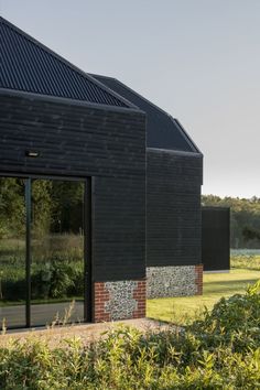 Architectural glazing to Barn shortlisted for a Manser Award Timber Projects, Sliding Shutters, Contemporary Barn, External Cladding, Black Barn, Timber Windows, House Farm