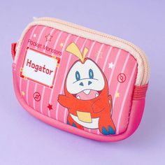 Keep your small items in this soft zippered pouch! It has a cute Fuecoco illustration on a starry striped background. The pouch also showcases this Pokemon's Japanese name, Hogator. Made from foam rubber Kawaii Bags, Nintendo Characters, Japanese Names, Striped Background, Zippered Pouch, Kawaii Shop, Pocket Monsters, Rilakkuma, Cute Bags