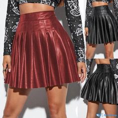 Orcajump - Seductive and Figure-Enhancing Pleated Pencil Skirt in Leather Look Pleated Pencil Skirt, Types Of Skirts, Pleated Skirt, Pencil Skirt, Pencil, Skirt, Leather