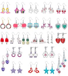 PRICES MAY VARY. ✦BRIGHT & VIBRANT IN COLOR✦Price for 24 pairs of cute dangle earrings in all, versatile styles and colors give you more options for different outfits. Such as purple CZ earring,star dangle earrings, flower earring, heart shape earring, Flamingl earring , mouse earrings, Mermaid earrings and ice cream earrings for beach vacation, cake earrings and crown earrings for birthday party, horse earrings, Christmas earrings for girls ect. ✦UNIQUE EARRINGS& LIVELY & CUTE STYLE✦These lovel Cute Dangle Earrings, Cream Earrings, Crown Earrings, Horse Earrings, Earrings For Girls, Mermaid Earrings, Birthday Gifts For Teens, Kids Earrings, Heart Shaped Earrings