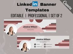 linked in banner templates with two headshots