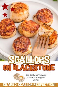 scallops on blackstone sea scallops that have been salted and pepper seasoning