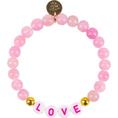 Pink Gemstone bracelet with white acrylic letter beads. Customize this bracelet with any word you want! Made to order in California, Please allow additional days for customizing this product. Bracelet size is 6.5". ** Please note, customized bracelets are final sale. | Little Miss Zoe | Women's 14K Gold Filled Gemstone Customizable Bracelet, (Pink, One Size) | Maisonette collects the best children’s products from around the world (unlike Zulily, Etsy, The Tot, Farfetch Kids, Childrensalon, Crate and Kids, Kohls, Wayfair, Buy Buy Baby, Nordstroms, Mini Boden, J.Crew Factory, or PotteryBarn Kids), creating a curated shopping experience for you. Think of us as your shortcut to fashion for litte ones! Pink Charm Bracelet With Letter Beads For Everyday, Everyday Pink Charm Bracelet With Letter Beads, Pink Letter Beads Charm Bracelet For Everyday, Valentine's Day Pink Name Bracelet With Letter Beads, Pink Stretch Bracelet With Letter Beads For Valentine's Day, Customized Bracelets, Pink Gemstone Bracelet, Customised Bracelets, Acrylic Letters