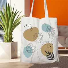 "Minimal Art Tote Bag, One Line Drawing, Abstract Flowers Design, Gift For Her, Shopping Bag, Cotton Tote Bag, Minimal Tote Bag, Friendly Bag 6.0 oz., 100% cotton 20\" self-fabric handles 9\" handle drop Bottom gusset 15\"W x 16\"H x 3\"D" White Artistic Bag With Large Capacity, Artistic White Bag With Large Capacity, Artistic White Bags With Large Capacity, White Artistic Canvas Bag For Everyday, Artistic White Canvas Bag For Everyday, Artistic White Bags For Everyday Use, Artistic White Rectangular Bag, Artistic White Bag For Daily Use, Artistic White Bags For Daily Use