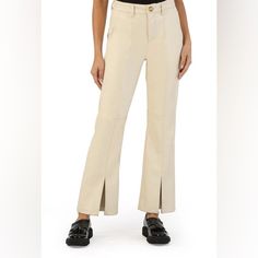 Nwt. Offers Welcome! Leather Flare Pants, Flare Pants, Pant Jumpsuit, Wide Leg, Pants For Women, Faux Leather, Cream, Pants, Leather