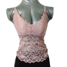 Soft Form Fitting Pink Lace Tank Size S New Without Tags Pink Lace Shirt, Pink Lace Tank, Stockholm Fashion, Flower Tops, Pink Tank, Pink Tank Top, Lace Shirt, Lace Tank, Pink Lace