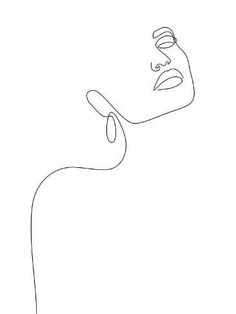 a single line drawing of a man's face