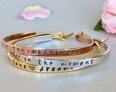 Custom Quote Bracelet Mantra Bracelet Stacking Cuff Bracelet Inspirational Jewelry Inspirational Bracelet Graduation Gift Gold Cuff Bracelet For Bridesmaid Gift, Adjustable Hand Stamped Bracelets For Wedding, Adjustable Engraved Bracelets For Weddings, Adjustable Engraved Bracelet For Weddings, Adjustable Hand Stamped Wedding Bracelets, Adjustable Bangle Bracelets For Bridesmaid Gift, Gold Hand Stamped Wedding Bracelets, Wedding Stamped Bangle Bracelet, Adjustable Hand Stamped Gold Bracelets