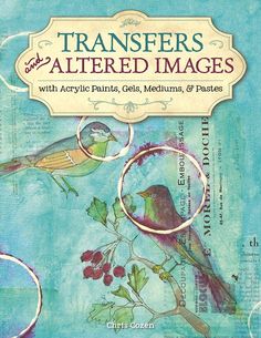 a book cover with two birds sitting on a tree branch and the words, transfers altered images