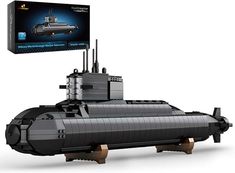 a lego submarine is shown in front of a box