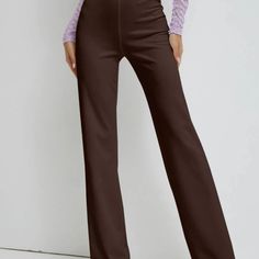 Good Condition Chic Brown Mid-rise Bottoms, Chic Mid-rise Brown Pants, Chic Brown Mid-rise Pants, Trendy Brown Bottoms For Business Casual, Chic High Rise Brown Bottoms, High Rise Brown Bottoms For Workwear, New Pant, Pants Color, Pant Jumpsuit