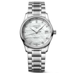 Longines Master Collection Mother-of-Pearl Diamond Accented Dial Stainless Steel Bracelet Watch | 34mm | L23574876 Longines Master Collection, Longines Watch, Watches Women, Fine Watches, Mechanical Movement, Pearl Diamond, G Shock, Diamond Watch, Patek Philippe