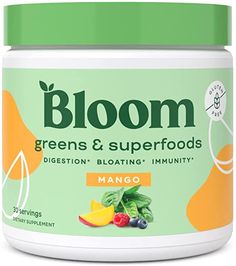 Greens Powder Smoothie, Bloom Greens, Superfoods Powder, Green Powder Smoothie, Bloom Nutrition, Green Superfood Powder, Super Greens Powder, Greens Powder, Smoothie Mix