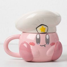 Hand Painted Chef Kirby Ceramic Mug Default Title Kirby Ceramic, Chef Kirby, Chef Cartoon, Star Ceramic, Cartoon Chef, Pink Cartoon, Star Coffee, Painted Mugs, Chef Hat