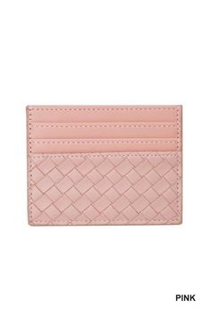 Experience the luxurious and sustainable design of our Slim Woven Vegan Leather Card Holder. Made with high-quality vegan leather, this stylish and compact accessory is perfect for organizing your essential cards while making a positive impact on the environment. -Slim CARD HOLDER -HOLDS MULTIPLE CARD SLOTS -HIGHLY RECOGNIZABLE WOVEN TEXTURE -SMOOTH HIGH-QUALITY INNER LINING -DURABLE, STYLISH AND GENEROUS -COMPCT AND SECURE STORAGE -ELEGANT AESTHETIC DESIGN -HEIGHT: 3.14", LENGTH: 4.01" *COLOR M Cheap Beige Card Holder With Card Slots, Cheap Trendy Card Holder For Daily Use, Cheap Minimalist Card Holder, Cheap Women's Card Holder With Interior Slots, Affordable Cute Rectangular Card Holder, Cheap Women's Card Holder With Slots, Affordable White Rectangular Card Holder, Cheap Trendy Card Holder For Everyday, Luxury Leather Lined Card Holder For Everyday Use