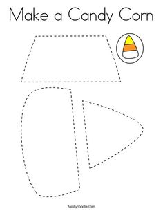 make a candy corn shape worksheet for children to learn how to draw and color