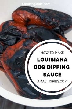 how to make louisiana bbq dipping sauce in a white bowl with text overlay