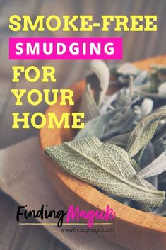 Want to clear the energy in your home but don't like the smoke generated by burning sage smudge sticks? Gives this smoke-free smudging tip a try! #smudge #smudging #sage #smoke #smokeclearing #energy #ritual #witchy #essentialoils #sageoil #palosanto #lavender #diffuser