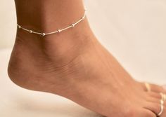 Simple Anklet Anklets Gold Anklets Silver AnkletAnklet | Etsy Ankle Bracelets Gold, Silver Anklets Designs, Leather Anklets, Anklet Silver, Anklets For Women, Beautiful Anklet, Preppy Jewelry, Silver Anklet, Women Anklets