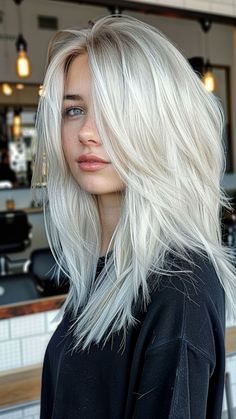 It's beyond tricky to tell these doubles apart Haircut Options, Avrey Ovard, Blond Highlights, Ice Blonde Hair, Hair Change, Icy Blonde Hair, Ice Blonde, Silver Hair Color, Nice Hair