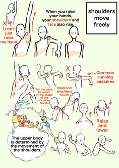 an image of how to properly correct the postures for people with shoulder and arm muscles