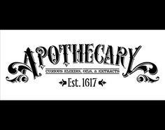 the logo for apothecary, which is located in an old - fashioned font